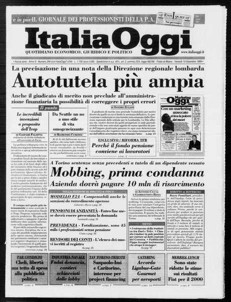 Italia oggi : quotidiano di economia finanza e politica